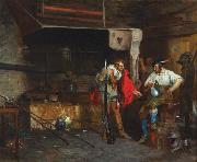 Eduardo Zamacois Y Zabala A Visit To The Armor Shop oil on canvas